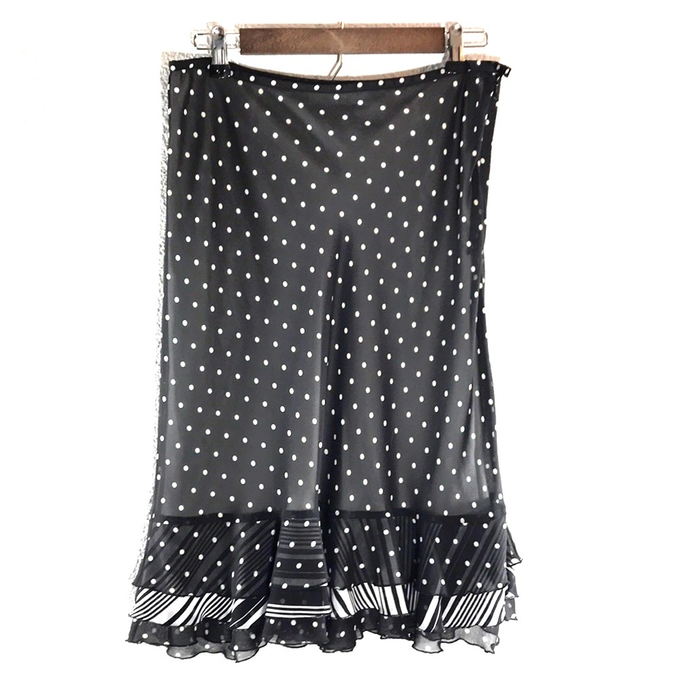 Nine and Co polka dot skirt, midi style with flare